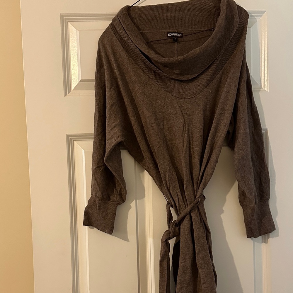 Express Taupe Cowl Neck Women's Sweater